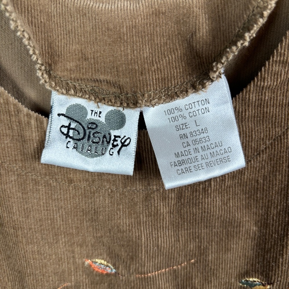 Disney Catalog Brown Corduroy Cotton Dress w/ Winnie the Pooh Embroidery - Picture 3 of 5